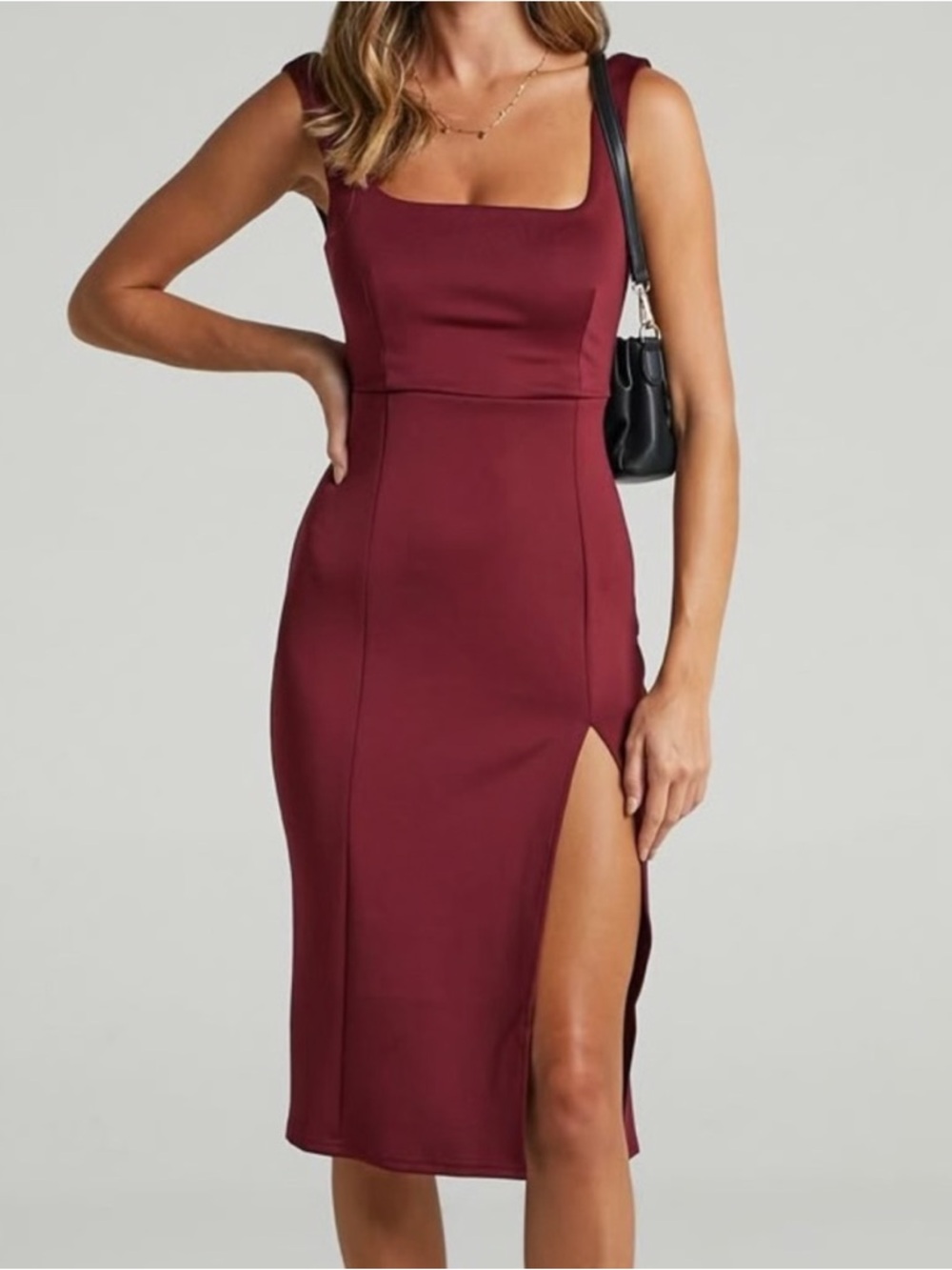 NWT Showpo. Midi Love Dress Burgundy